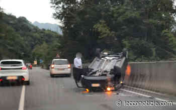 Auto ribaltata sulla nuova Lecco-Ballabio, soccorsa una 60enne - Lecco Notizie