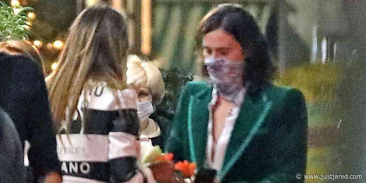 Jared Leto Brings Flowers To 'House of Gucci' Co-Star Madalina Ghenea During A Dinner Date in Milan