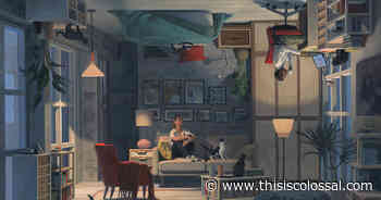 New Paintings by Cinta Vidal Elude Gravity and Turn Architecture Upside Down - Colossal