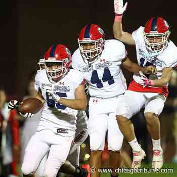 West Aurora's Fernando DeLeon looked down and 'there it is.' The ball, bouncing his way. Would that TD be enough to beat Yorkville? - Chicago Tribune