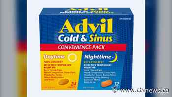Advil cold and sinus tablets recalled in Canada due to labelling mix-up