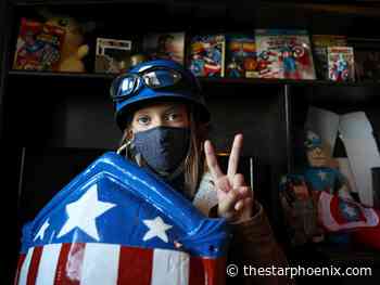 Saskatoon's little Captain America kicks off 'V is for Vaccination' campaign - Saskatoon StarPhoenix