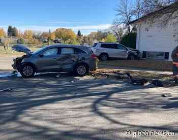 Saskatoon home hit by car after collision