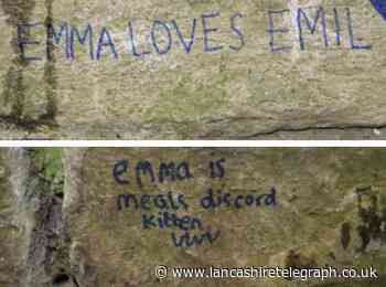 'Emma is meals discord kitten' - random graffiti scrawled on Clitheroe Castle