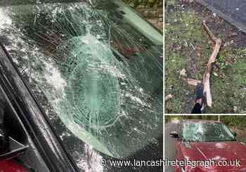 Blackburn: Fallen tree branch smashed Range Rover windscreen