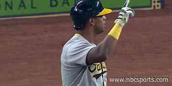 Khris Davis hits Houston roof, out after ball caught in strange moment - NBC Sports Bay Area
