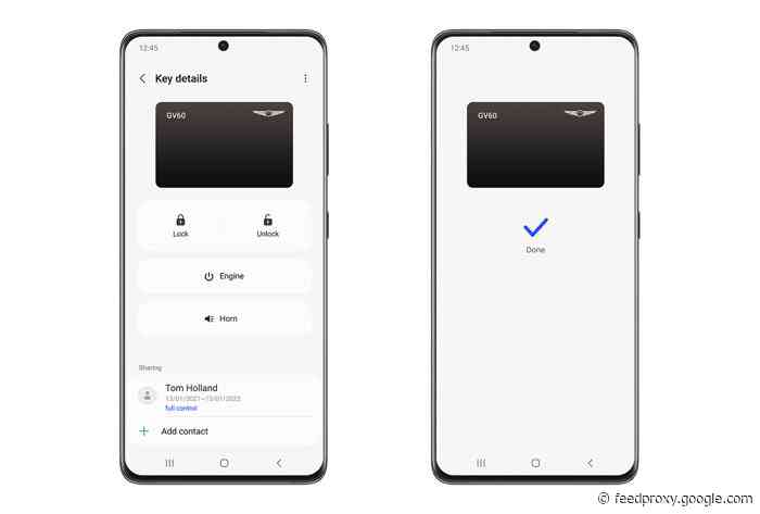 Samsung Galaxy devices can unlock the Genesis GV60 with a secure digital car key