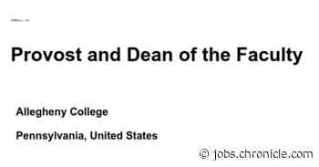 Provost and Dean of the Faculty job with Allegheny College | 389570 - The Chronicle of Higher Education