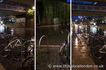 New Malden flooding: Footage shows waterlog under bridge