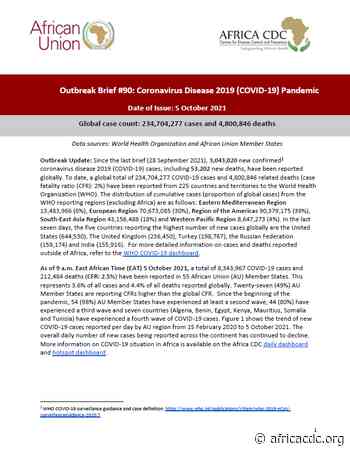 Outbreak Brief 90: Coronavirus Disease 2019 (COVID-19) Pandemic – Africa CDC - africacdc.org