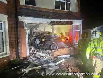 Shocking image shows devastating damage as car ploughs through front window of house