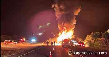 18-Wheeler Catches Fire in Sutton County - San Angelo LIVE!