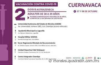 Completan esquema de vacunación de 30 a 39 años, en Cuernavaca - Quadratín - Quadratín Morelos