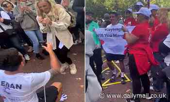 Race for wife! London Marathon runner proposes to his shocked girlfriend at the finish line - Daily Mail