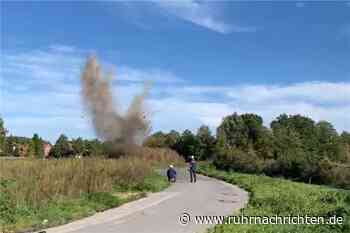 Granatenfund in der Berkel: Explosion schleudert Sandfontäne 15 Meter hoch - Ruhr Nachrichten
