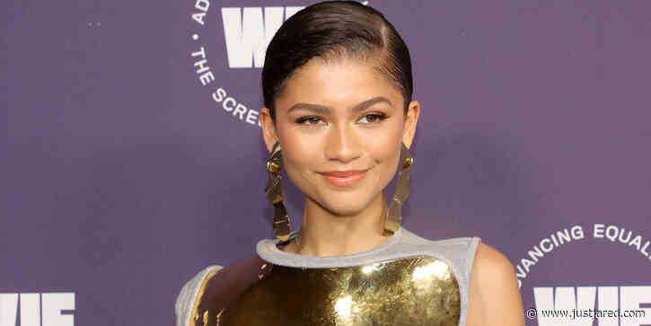 Zendaya Makes A Statement With Gold Breast Plate Dress at Women in Film Awards 2021
