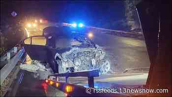 Police say driver fled scene following vehicle crash, fire on I-64 in Hampton