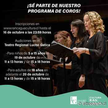 Hasta el 16 de octubre son las inscripciones para participar del Coro de Rancagua - Diario El Tipógrafo