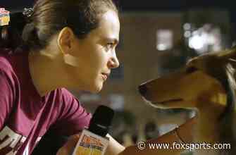 Charlotte Wilder visits with Reveille at Texas A&amp;M: Ultimate College Football Road Trip