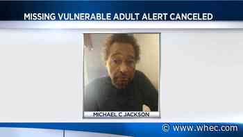 Missing Vulnerable Adult Alert for man last seen leaving nursing and rehabilitaiton facility canceled