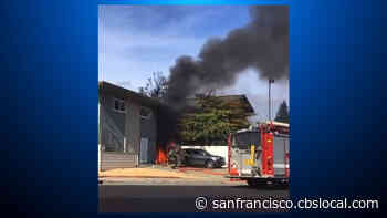 Oakland Fire Units at Scene of Structure Fire on Bancroft Avenue - CBS San Francisco