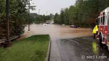 Some Raleigh roads flood as heavy rain moves through central North Carolina