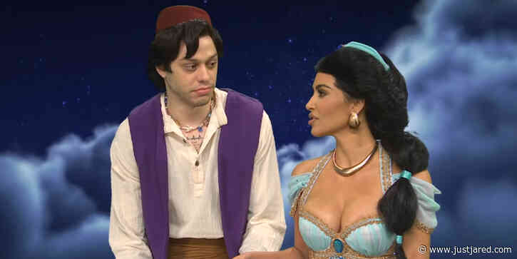 Pete Davidson & Kim Kardashian Kiss in 'Aladdin' Spoof for 'Saturday Night Live' - Watch!