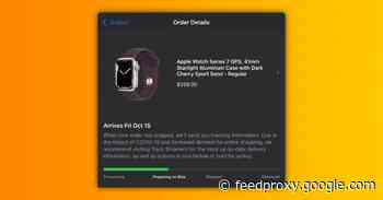 Apple Watch Series 7 orders now preparing to ship ahead of Friday release