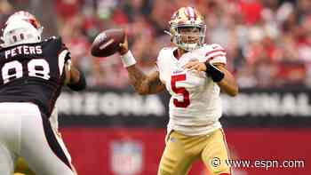 49ers QB Lance suffered knee sprain in 1st start