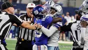 Giants' Toney has ankle injury, is sorry for punch