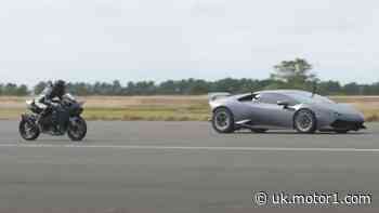 UK: Can a Lamborghini Huracan turbo beat a Kawasaki H2R in a drag race?