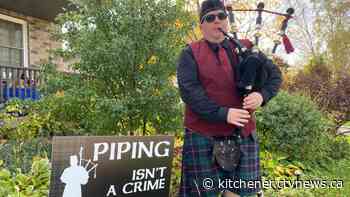 Bagpiper's tribute to frontline workers draws noise complaints in Fergus | CTV News - CTV News Kitchener