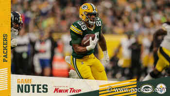 Game notes: AJ Dillon sparks Packers' offense in win over Pittsburgh - Packers.com