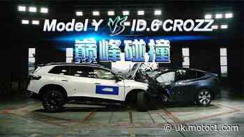 Watch Tesla Model Y vs Volkswagen ID.6 CROZZ crash test