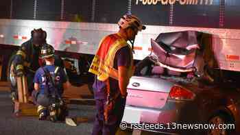 Hampton Fire & Rescue responds to two-vehicle crash involving 18-wheeler