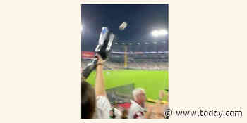 Chicago fan uses prosthetic leg to catch baseball tossed into stands at White Sox game