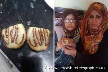 Mum and daughter marvel at ‘Allah’ written in aubergine