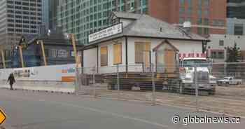 Historic Calgary building moving to temporary location for Eau Claire Plaza redesign