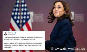 Critics tear into 'anti-American' Harris for speech attacking the 'shame of the white explorers'