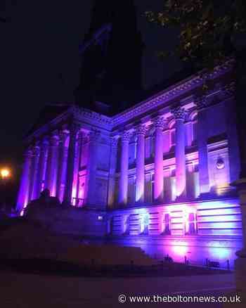 Bolton Town Hall lit up pink and blue to remember the precious babies taken too soon as part of the global Wave of Light movement - The Bolton News