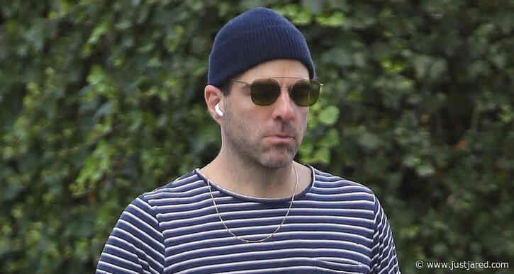 Zachary Quinto Goes for Walk Around the Neighborhood with His Dogs