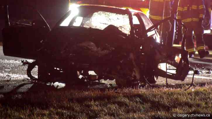 Trans-Canada Highway crash near Chestermere sends 2 to hospital