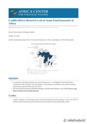 Conflict Drives Record Levels of Acute Food Insecurity in Africa - World - ReliefWeb