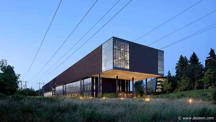 Steel mesh wraps Nike's LeBron James Innovation Center by Olson Kundig
