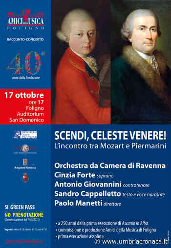 Foligno, all'auditorium l'incontro tra Mozart e Piermarini - Il quotidiano che racconta l'Umbria - Umbria Cronaca