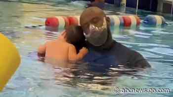 WATCH:  Baby and his swim lesson instructor are friendship goals
