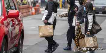 Dow closes up 382 points after unexpected jump in retail spending - Fortune