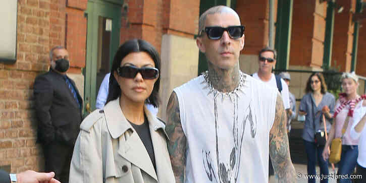 Kourtney Kardashian & Travis Barker Coordinate Their Looks While Heading to 'SNL' Rehearsals