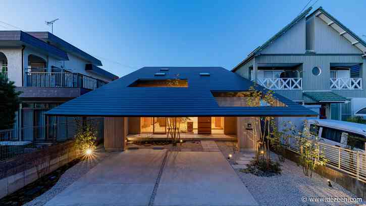 Extended eaves shelter garden of Imaise House by Tatsuya Kawamoto + Associates