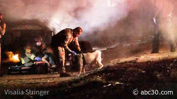 Driver hospitalized with major injuries after fiery crash near Goshen